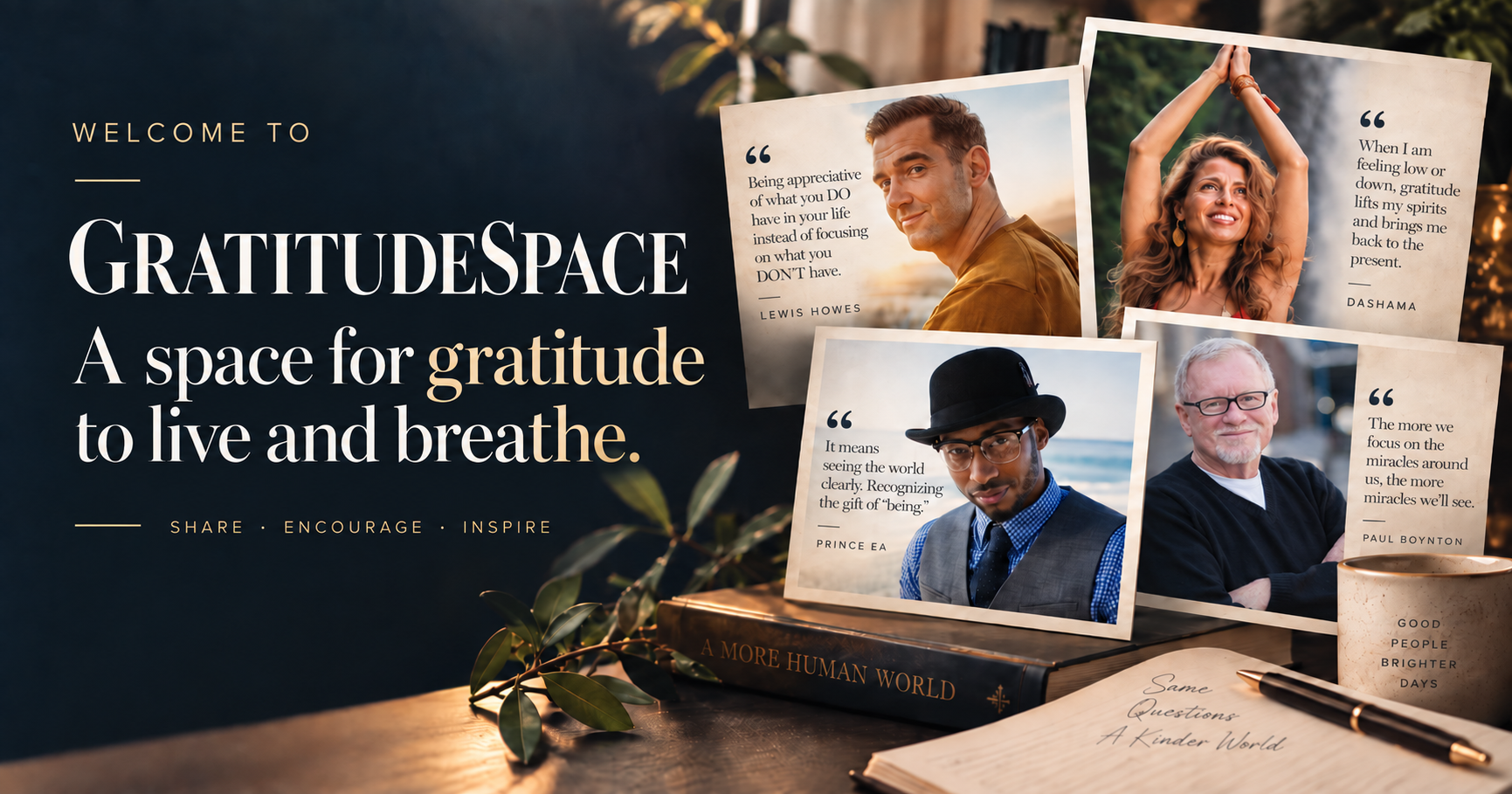 Welcome to GratitudeSpace — a space for gratitude to live and breathe