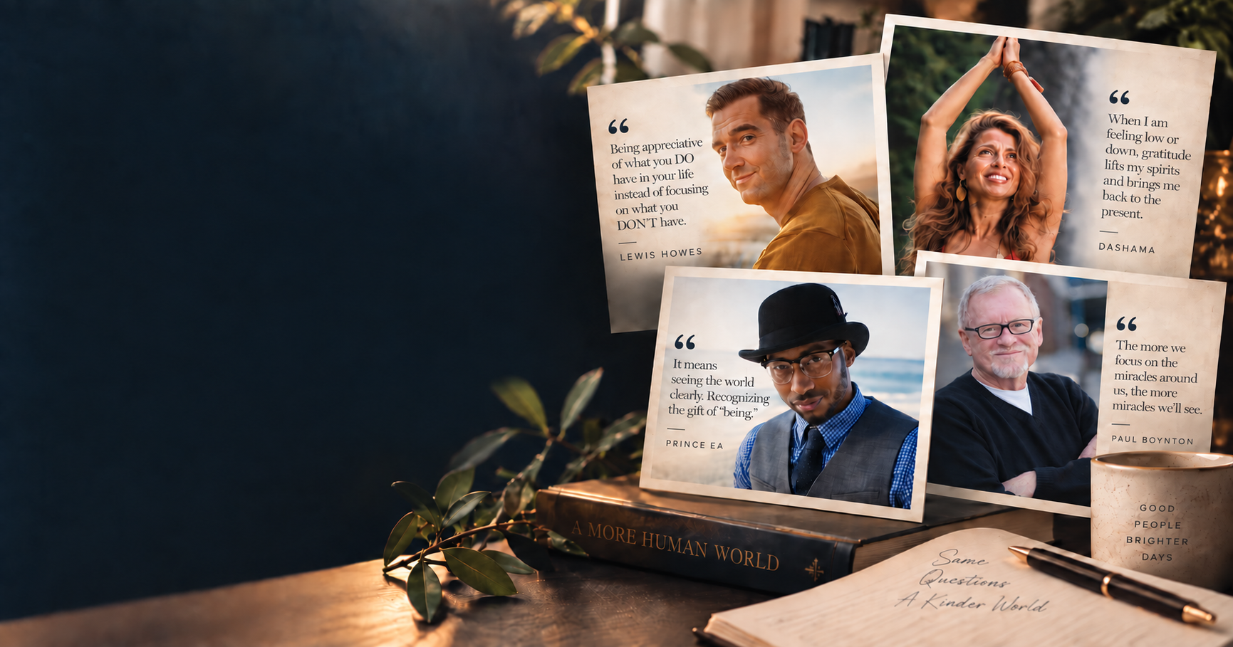 GratitudeSpace conversations with Lewis Howes, Dashama, Prince Ea, and Paul Boynton